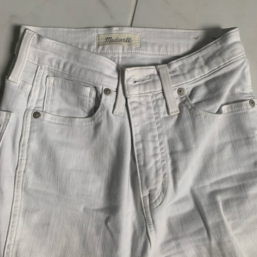 Madewell High Rise White Skinny Jeans